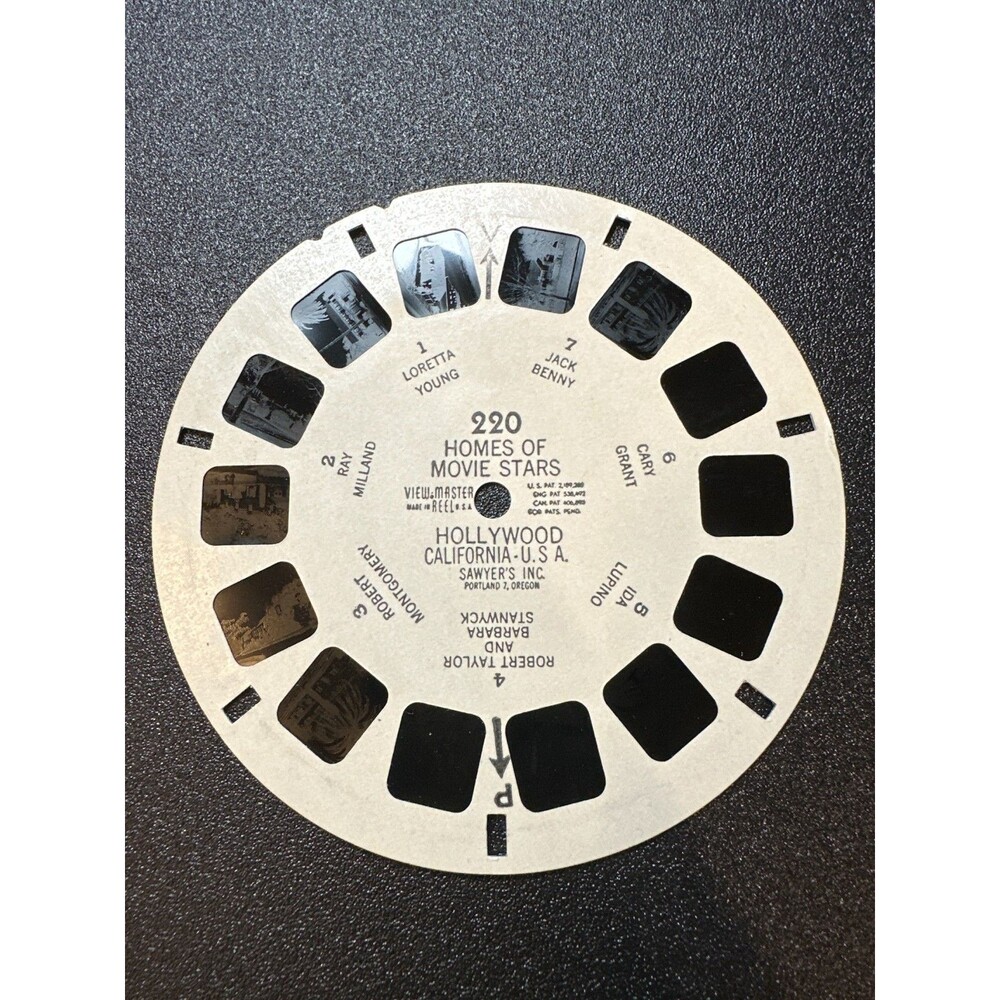 Vintage View-Master Reel #220 Homes of‎ Movie Stars Hollywood CA